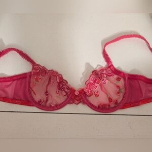 Lounge Pink Embroidered Lace Bra